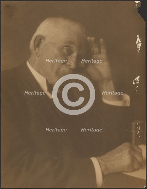 Portrait of a Man Seated at Desk, 1907-1943. Creator: Louis Fleckenstein.