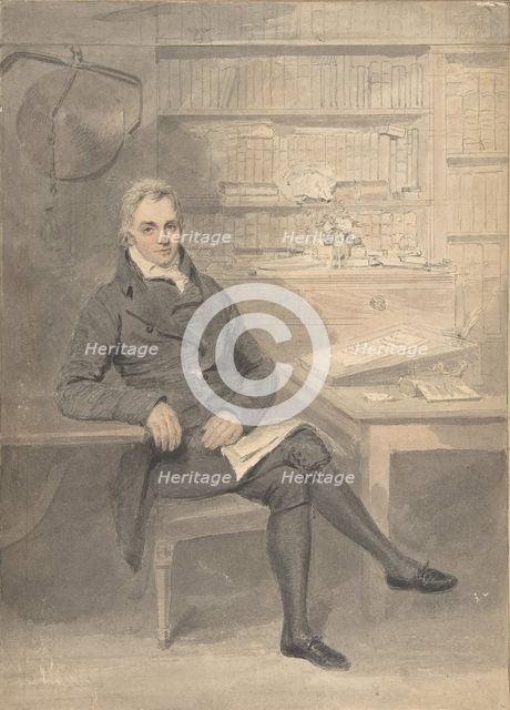 Portrait of a Man, Seated in Front of a Writing Desk, 1795-1800. Creator: Henry Edridge.