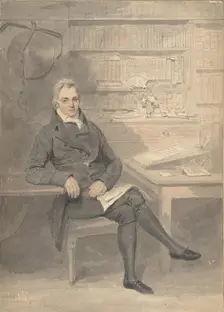 Portrait of a Man, Seated in Front of a Writing Desk, 1795-1800. Creator: Henry Edridge