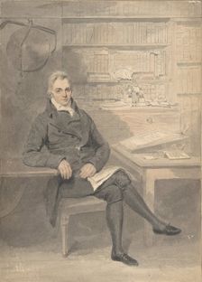 Portrait of a Man, Seated in Front of a Writing Desk, 1795-1800. Creator: Henry Edridge