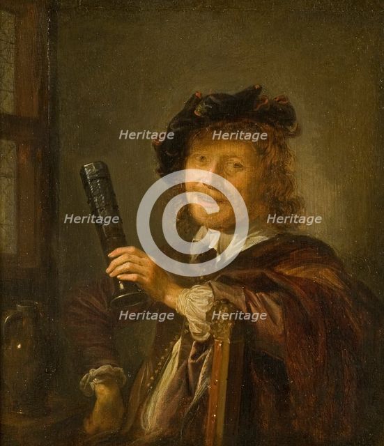 Portrait of a Man, possibly a Self-portrait, late 1640s. Creator: Gerrit Dou.