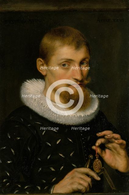Portrait of a Man, Possibly an Architect or Geographer, 1597. Creator: Peter Paul Rubens.