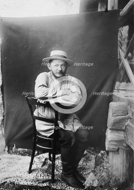 Portrait of a man, possibly the author of the album, 1890. Creator: Unknown.