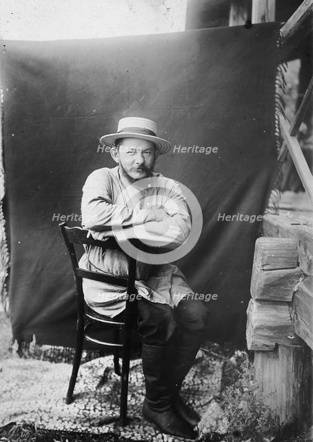 Portrait of a man, possibly the author of the album, 1890. Creator: Unknown.