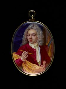 Portrait of a man, probably a musician, between 1725 and 1750. Creator: English School