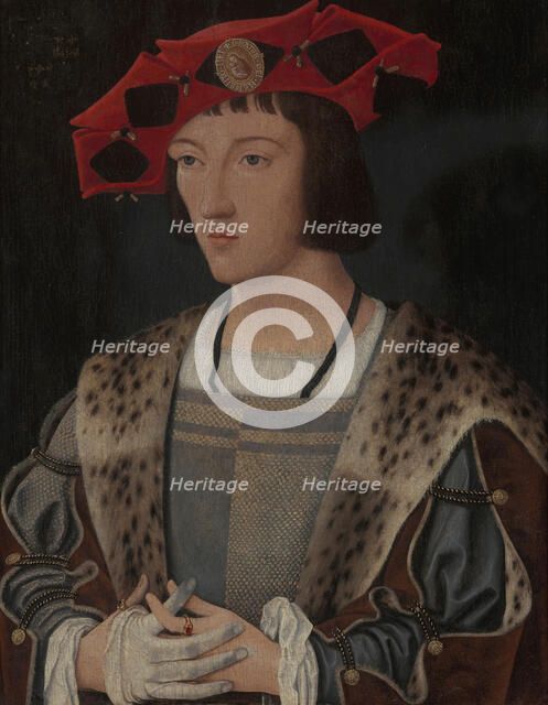 Portrait of a Man Putting On a Glove, c1520. Creator: Jan Mostaert.