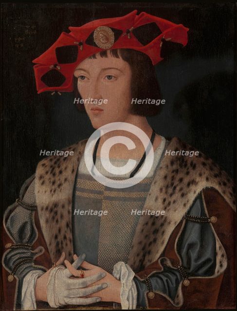 Portrait of a Man Putting On a Glove (Portrait of a Courtier)  , c. 1520. Creator: Mostaert, Jan (1472/73-1555/56).