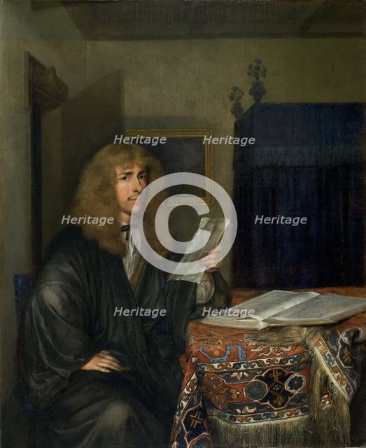 Portrait of a Man reading a Document, 1675. Creator: Gerard Terborch II.