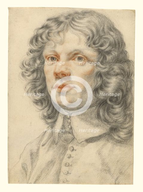 Portrait of a Man (recto); Portrait of a Man (accidental offset) (verso), about 1660. Creator: Filippo Baldinucci.