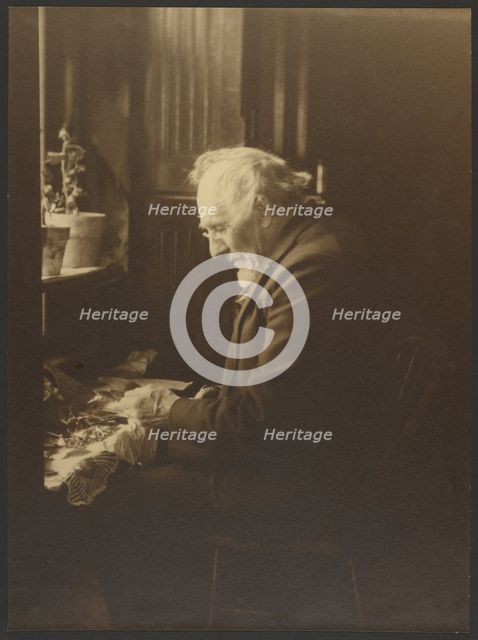 Portrait of a Man Working at Desk, 1895-1943. Creator: Louis Fleckenstein.