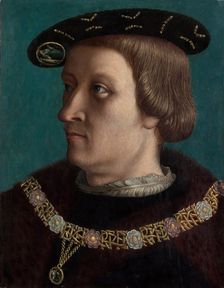Portrait of a Man Wearing the Order of the Annunziata of Savoy. Creator: ? French Painter (first quarter 16th century)
