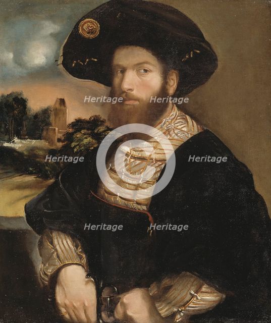 Portrait of a Man Wearing a Black Beret,  c.1530. Creator: Dosso Dossi.