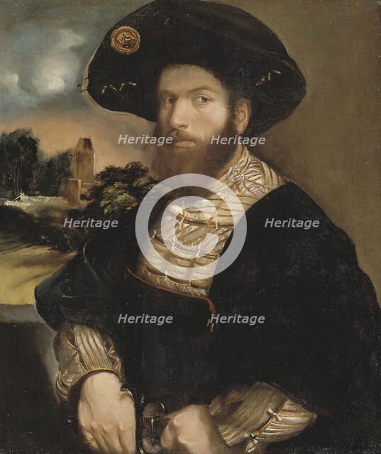 Portrait of a Man Wearing a Black Beret,  c.1530. Creator: Dosso Dossi.