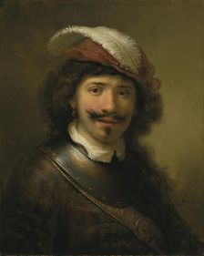 Portrait of a Man Wearing a Gorget and a Plumed Hat, 1636. Creator: Flinck, Govaert (1615-1660)