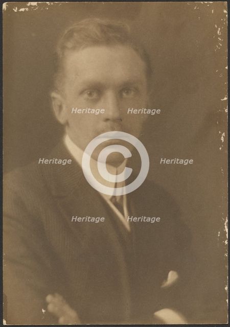 Portrait of a Man with Thin Moustache, 1907-1943. Creator: Louis Fleckenstein.