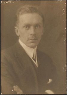 Portrait of a Man with Thin Moustache, 1907-1943. Creator: Louis Fleckenstein