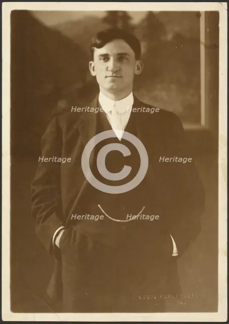 Portrait of a Man with Watch Chain, 1907-1924. Creator: Louis Fleckenstein.