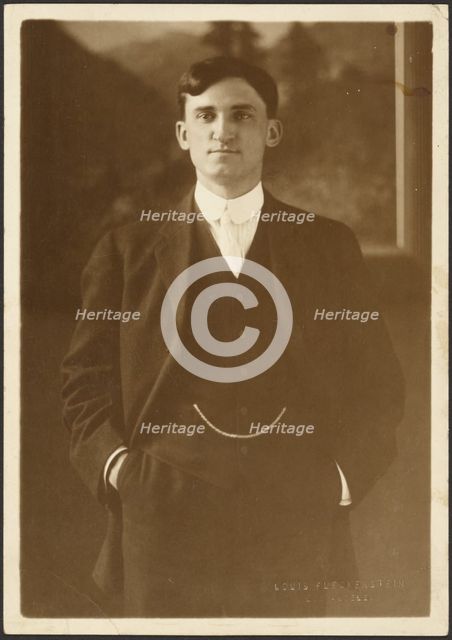 Portrait of a Man with Watch Chain, 1907-1924. Creator: Louis Fleckenstein.