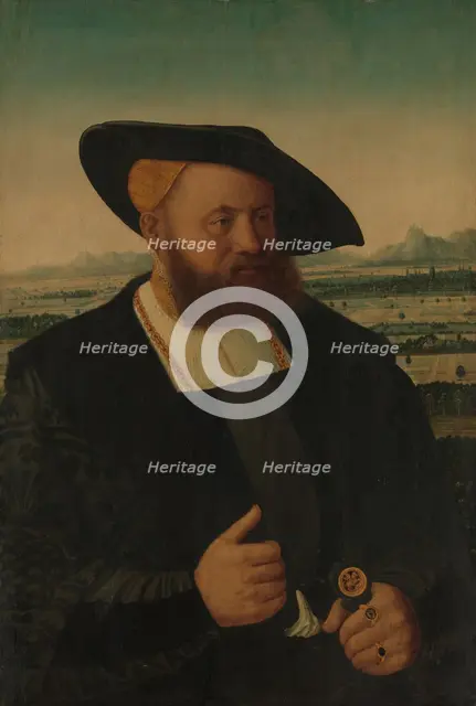 Portrait of a Man with a Moor's Head on His Signet Ring. Creator: Conrad Faber von Creuznach.