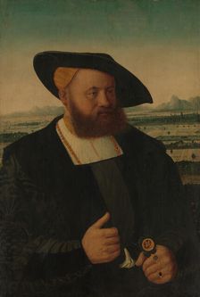 Portrait of a Man with a Moor's Head on His Signet Ring. Creator: Conrad Faber von Creuznach