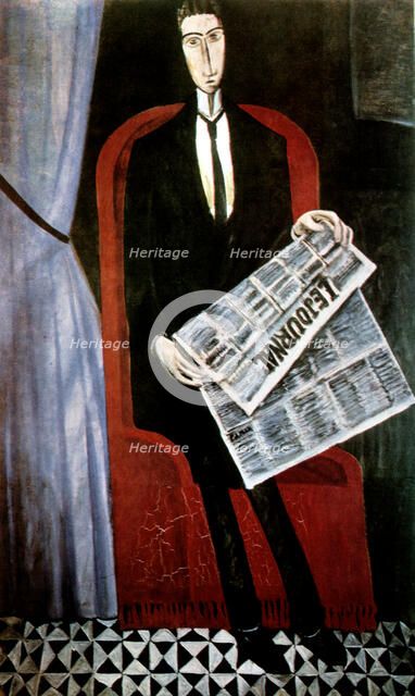 'Portrait of a Man with a Newspaper (Chevalier X)', 1911-1914. Creator: Andre Derain.