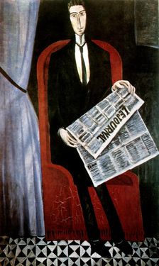 Portrait of a Man with a Newspaper (Chevalier X) 1911-1914. Creator: Andre Derain