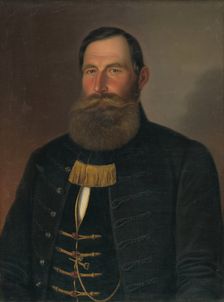 Portrait of a man with a beard and mustache, 1860-1865. Creator: Peter Michal Bohún