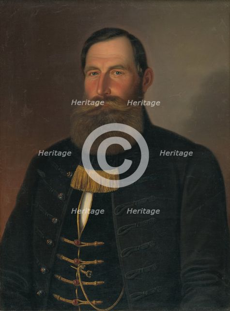 Portrait of a man with a beard and mustache, 1860-1865. Creator: Peter Michal Bohún.
