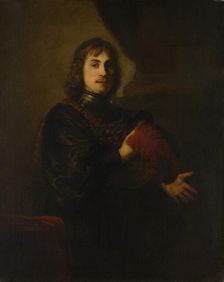 Portrait of a Man with a Breastplate and Plumed Hat. Creator: Style of Rembrandt (Dutch, mid- to late 1640s)