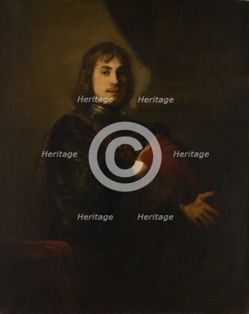 Portrait of a Man with a Breastplate and Plumed Hat. Creator: Style of Rembrandt (Dutch, mid- to late 1640s).