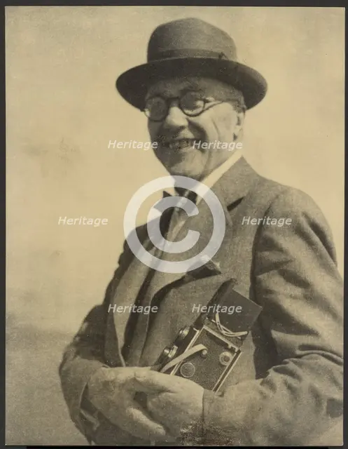 Portrait of a Man with a Camera, 1895-1943. Creator: Louis Fleckenstein.