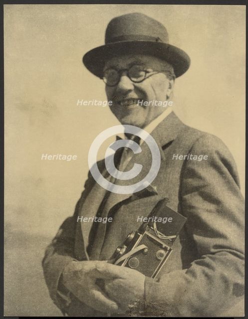 Portrait of a Man with a Camera, 1895-1943. Creator: Louis Fleckenstein.