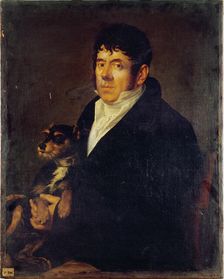 Portrait of a man with a dog, c1810. Creator: Unknown