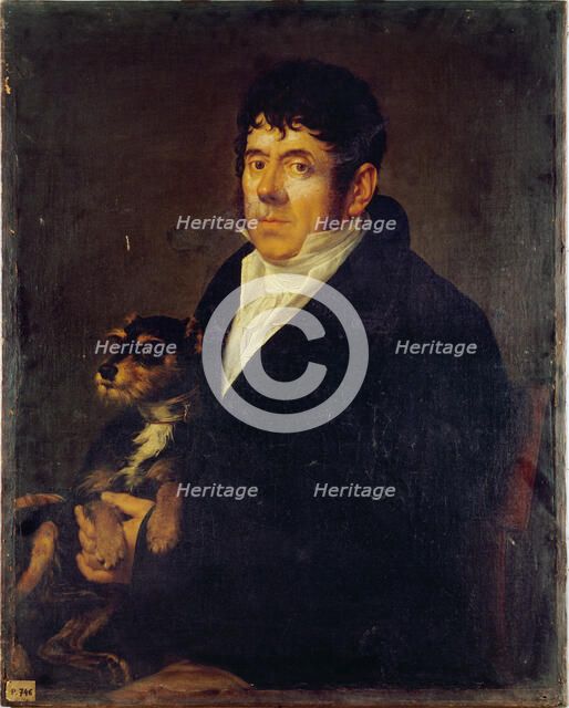 Portrait of a man with a dog, c1810. Creator: Unknown.