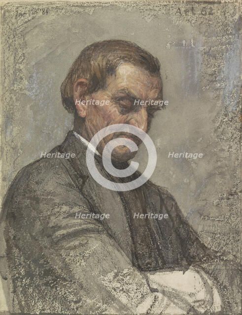 Portrait of a man, with a downcast look, 1884. Creator: Jan Veth.