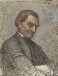 Portrait of a man, with a downcast look, 1884. Creator: Jan Veth