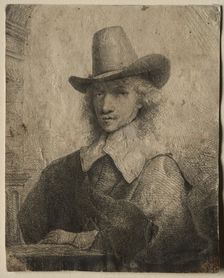Portrait of a Man with a High Hat, 1642/1651. Creator: Ferdinand Bol (Dutch, 1616-1680)