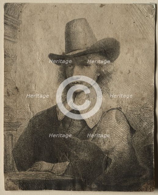 Portrait of a Man with a High Hat, 1642/1651. Creator: Ferdinand Bol (Dutch, 1616-1680).