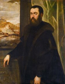 Portrait of a Man with a Landscape View, 1552/1556. Creators: Jacopo Tintoretto, Martin de Vos