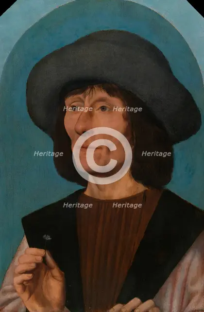 Portrait of a Man with a Pink, 1500/10. Creator: Quentin Metsys I.