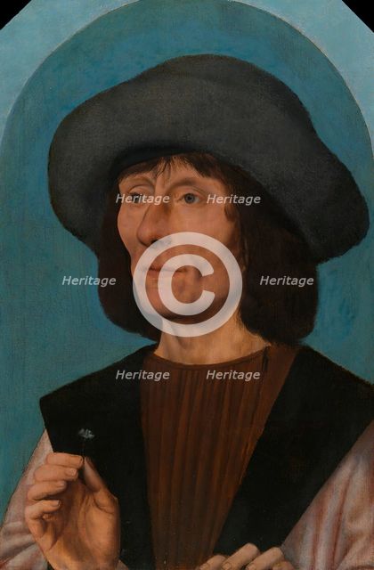 Portrait of a Man with a Pink, 1500/10. Creator: Quentin Metsys I.