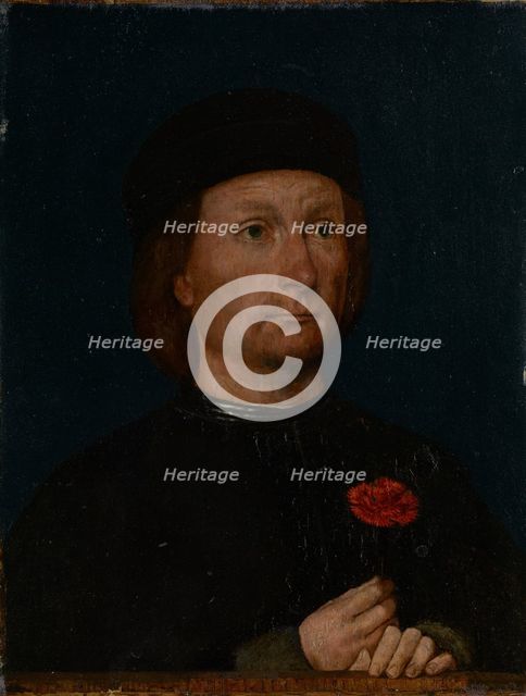 Portrait of a Man with a Pink, about 1500. Creator: Michael Sittow.