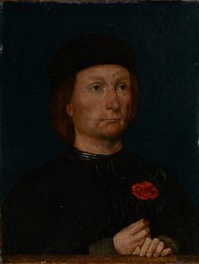 Portrait of a Man with a Pink, about 1500. Creator: Michael Sittow
