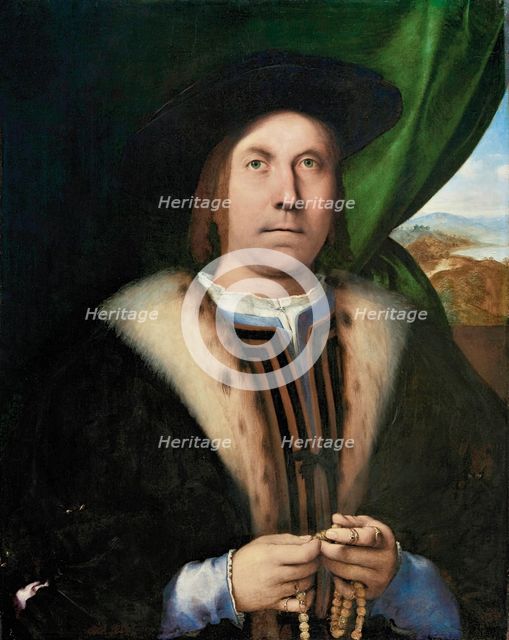 Portrait of a Man with a Rosary, ca 1515-1520. Creator: Lotto, Lorenzo (1480-1556).
