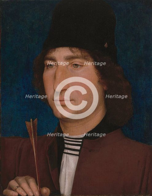 Portrait of a Man with an Arrow, c. 1470/1475. Creator: Hans Memling.