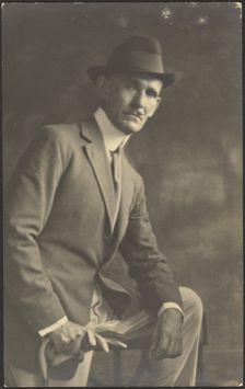 Portrait of a Man with Cane and Gloves, 1907-1943. Creator: Louis Fleckenstein
