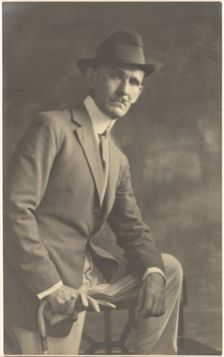 Portrait of a Man with Cane and Gloves, 1907-1943. Creator: Louis Fleckenstein