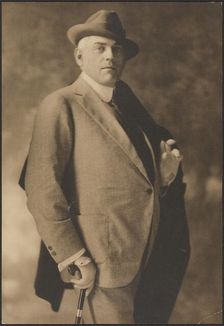 Portrait of a Man with Cane and Gloves, 1907-1943. Creator: Louis Fleckenstein