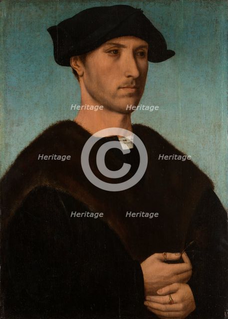 Portrait of a Man with Carnation, c1515. Creator: Dutch Master.