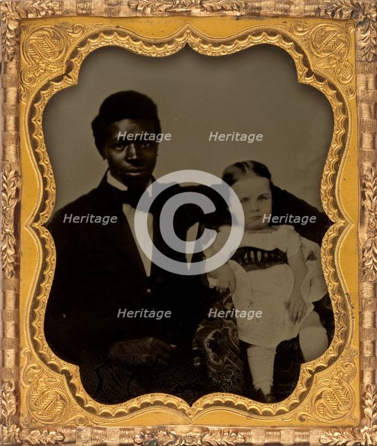 Portrait of a Man with Child, 1850s. Creator: Unknown.